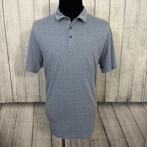 Travis Mathew Men's XXL Blue Geometric Short Sleeve Polo Golf Shirt